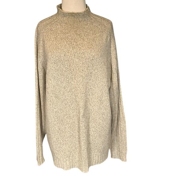 Point Of Italy Cashmere/ Wool Blend Mens High Neck Long Sleeve Light Gray Luxury - Picture 1 of 10
